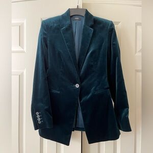 Theory Velvet Blazer - Emerald, size 4